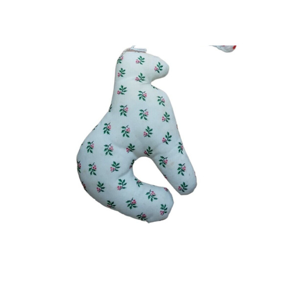 Vintage Handmade Primitive Christmas Ornaments Set Crochet Knit Fabric 5pc - Picture 13 of 13